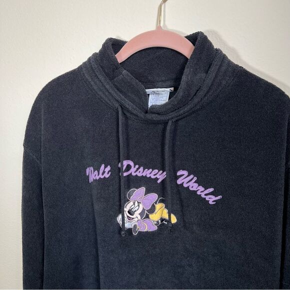 ✨ Vintage Disney Black Minnie Mouse Walt Disney World Terry Sweatshirt Large - Picture 2 of 11